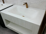 Elsa Stone Beige Wall Hung Vanity Unit 800 mm