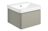 Cosmos Wall Hung 1 Drawer vanity Unit & Basin - Matt Latte