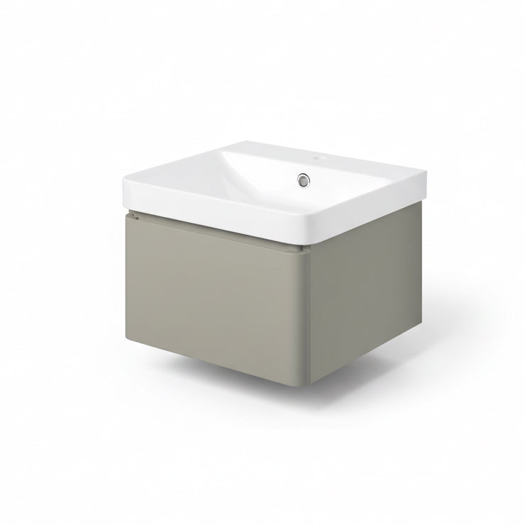 Cosmos Wall Hung 1 Drawer vanity Unit & Basin - Matt Latte
