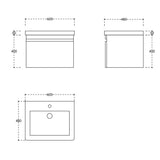 Carlota wall hung olive green vanity 600mm