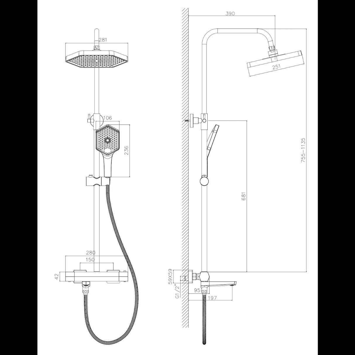 Moro Thermostatic Shower Mixer Polished Chrome