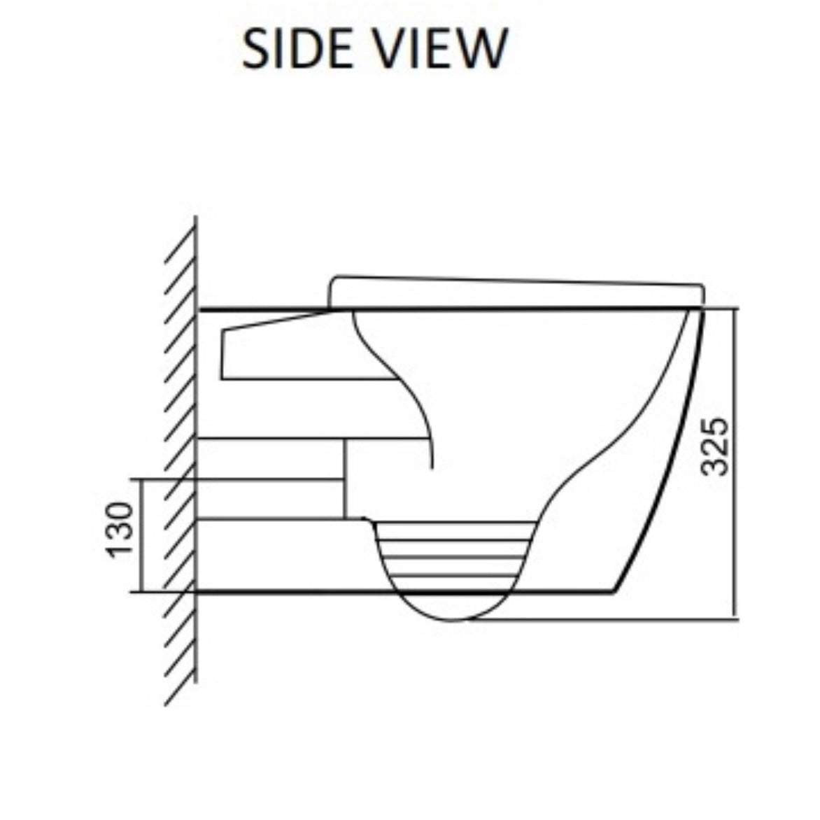 savoy matte black rimless wall hung toilet