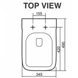 savoy matte black rimless wall hung toilet
