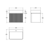 Milano metallic grey wall hung fluted vanity 600mm