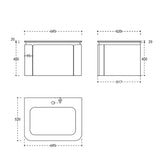 Annie Metallic grey LED wall hung vanity 700mm