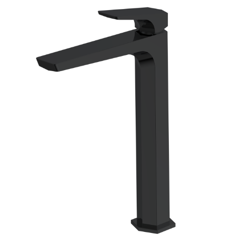 Neck basin mixer matt black