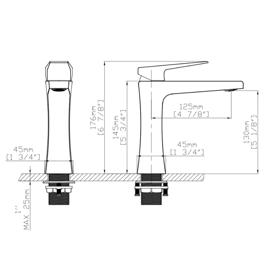 Fluxa basin mixer tap matte black