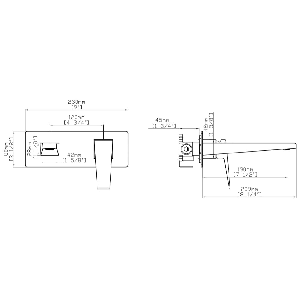 Nexa concealed basin/bath mixer tap matte black