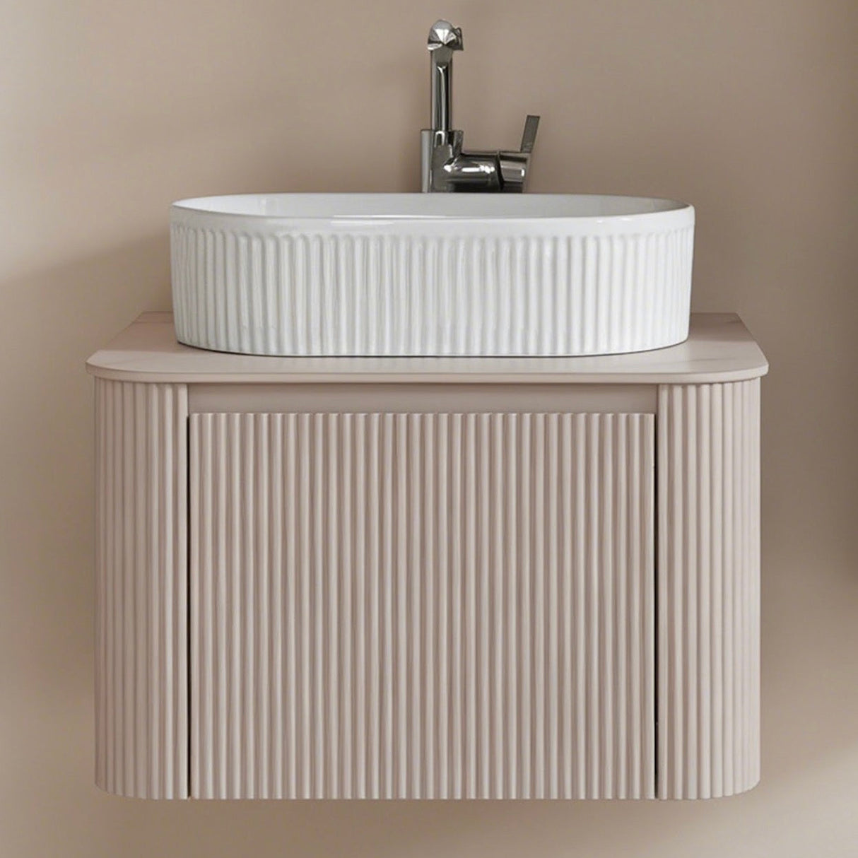 Aileen fluted wall hung vanity 600mm