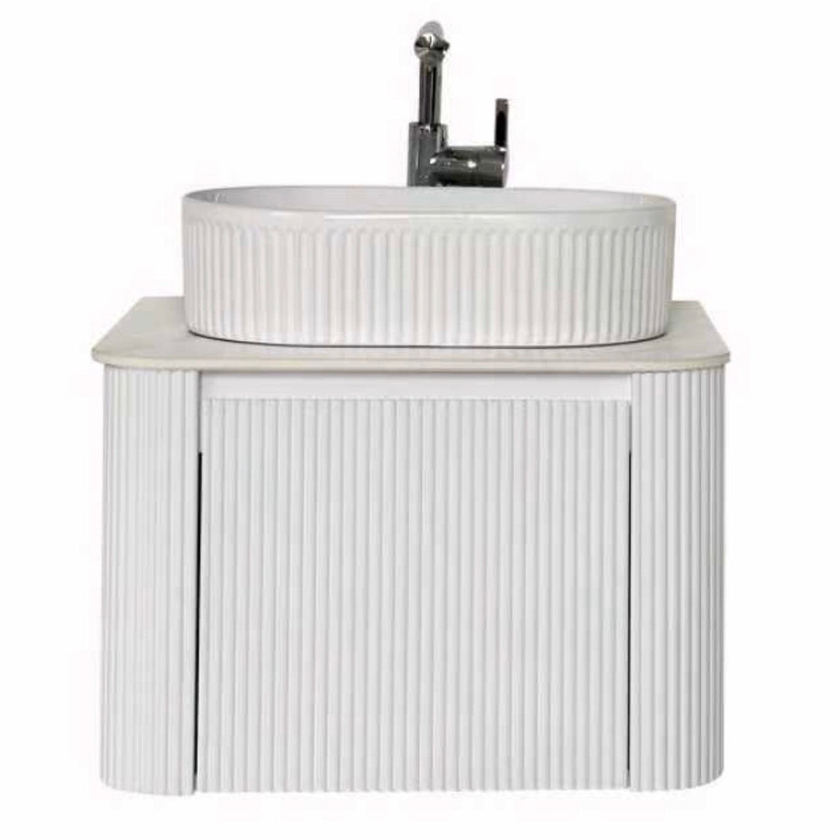 Aileen fluted wall hung vanity 600mm