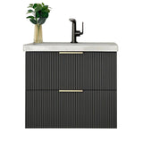 Audrey fluted wall hung vanity 600mm
