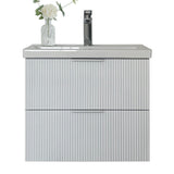 Audrey fluted wall hung vanity 600mm