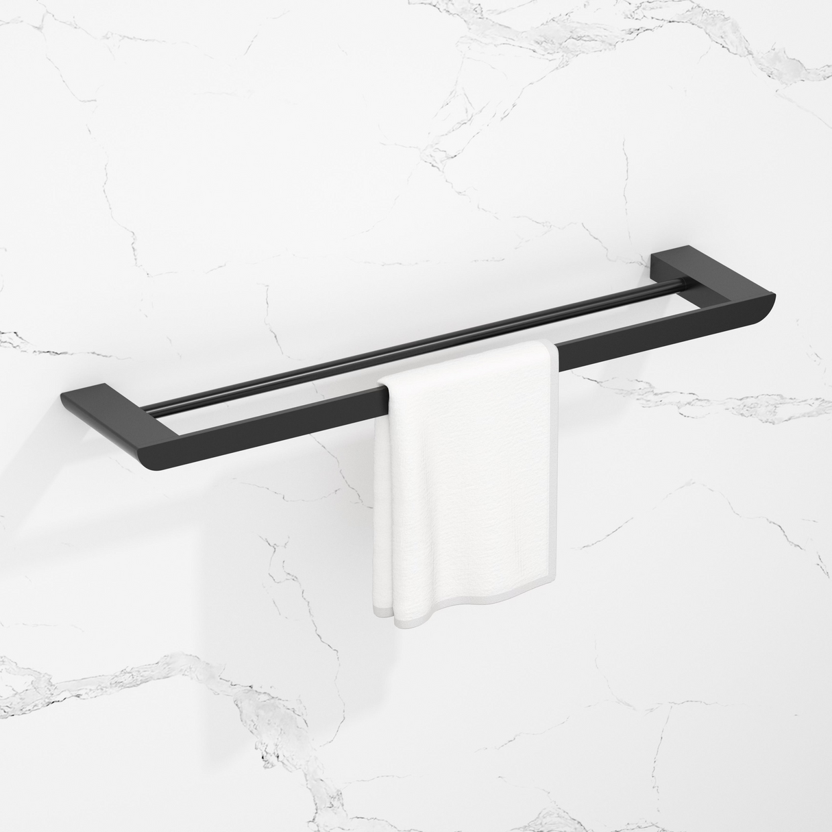 Lunaro Double Towel Bar matt black