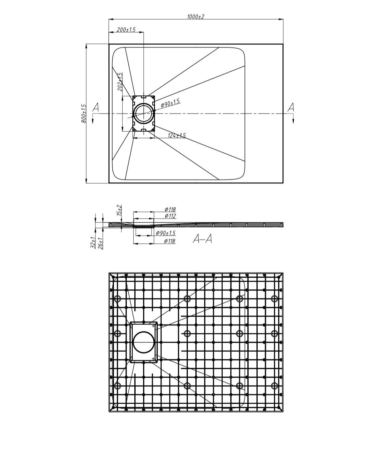CARRERA RESIN RECTANGULAR SHOWER TRAY 1000MM X 800MM - 900MM X 900MM - WASTE INCLUDED - 2 Variants