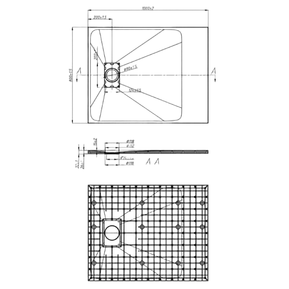 Carrera Rectangular Resin Shower Tray 1000 x 800