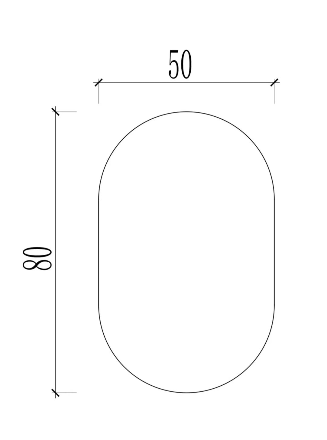SLIM VERTICAL OVAL LED ANTI FOG SENSOR MOTION MIRROR 500MM X 800MM