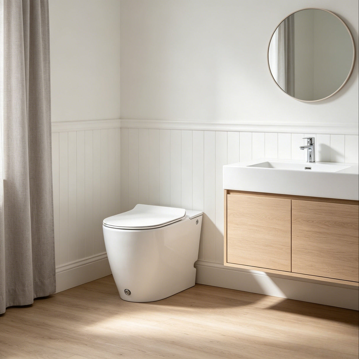Bliss white Tankless back to wall rimless toilet