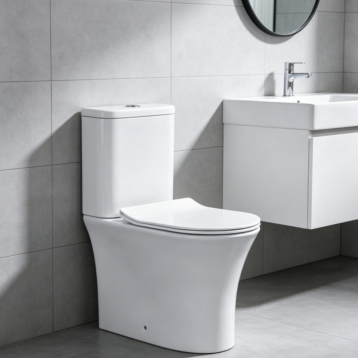 Elite close coupled white toilet