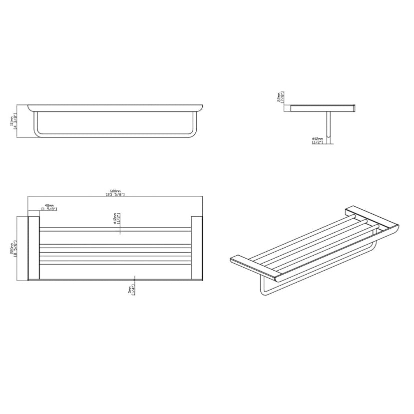 Lunaro Towel Rack chrome
