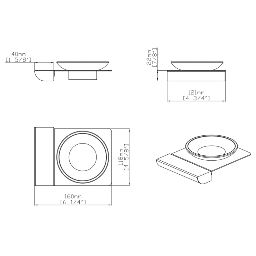 Lunaro Soap Dish chrome
