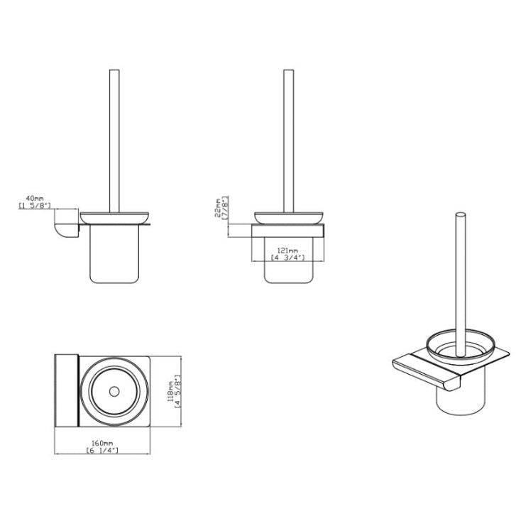 Lunaro Toilet Brush chrome