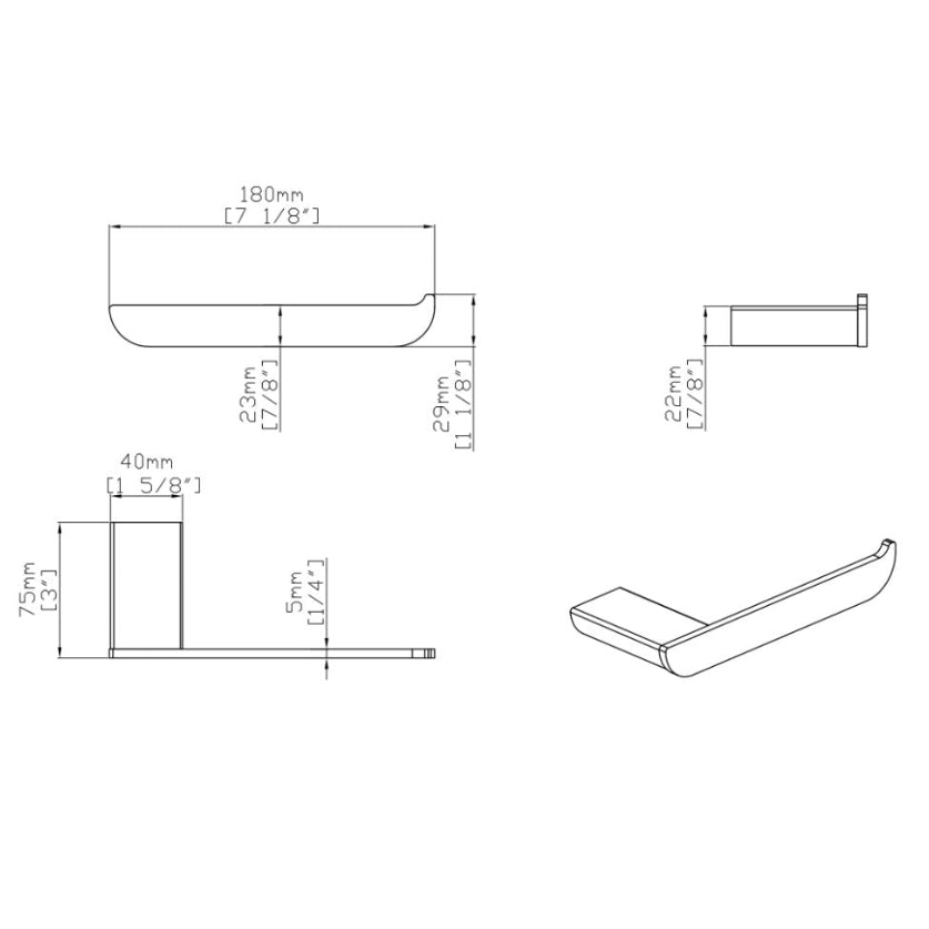 Lunaro Tissue holder chrome