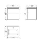 Blanch wall hung vanity 500mm