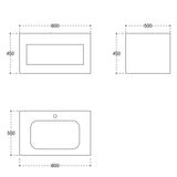 Elsa Stoney Beige Wall Hung Vanity Unit 800 mm