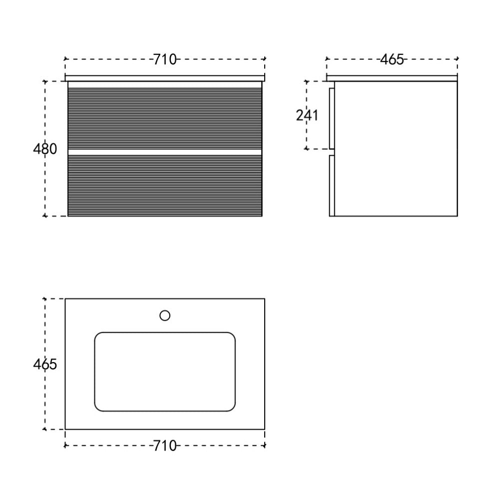 Lucento wall hung vanity 700mm