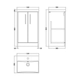 Hudson Reed Juno Autumn Oak 2 Door Floor Standing Vanity Unit With Thin Edge Basin