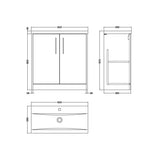Hudson Reed Juno Autumn Oak 2 Door Floor Standing Vanity Unit With Mid-Edge Basin