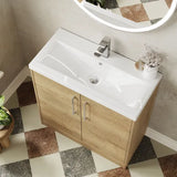 Hudson Reed Juno Autumn Oak 2 Door Floor Standing Vanity Unit With Mid-Edge Basin