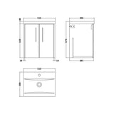 Hudson Reed Juno Autumn Oak 2 Door Wall Hung Vanity Unit With Mid-Edge Basin