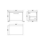 Hudson Reed Juno 600mm Autumn Oak 1 Drawer Wall Hung Vanity Unit With Co-ordinating Worktop