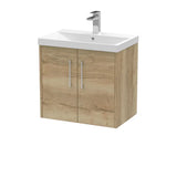 Hudson Reed Juno Autumn Oak 2 Door Wall Hung Vanity Unit With Thin Edge Basin