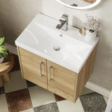 Hudson Reed Juno Autumn Oak 2 Door Wall Hung Vanity Unit With Thin Edge Basin