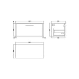 Hudson Reed Juno 600mm Autumn Oak 1 Drawer Wall Hung Vanity Unit With Co-ordinating Worktop
