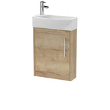 Hudson Reed Juno 440mm Autumn Oak 1 Door Cloakroom Wall-hung Vanity Unit With 1 Tap Hole Basin