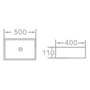 Shift Countertop Basin White Rectangular 500mm