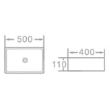 Shift Countertop Basin White Rectangular 500mm