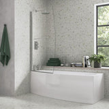 900x1500mm Space Saver Bath Screen (6mm) - Chrome