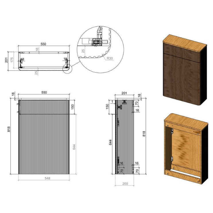 Kuba 550mm WC Unit