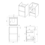 Kuba Floor Standing 2 Drawer Basin Unit & 1TH Basin
