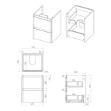 Kuba Wall Hung 2 Drawer Basin Unit & 1TH Basin