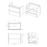 Kuba Wall Hung 2 Drawer Basin Unit & 1TH Basin