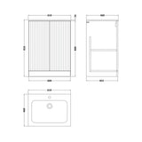 nuie lux Flume Autumn Oak Floor Standing 2-Door Unit & Stone Basin 1TH
