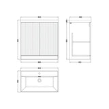 nuie lux Flume 800mm Autumn Oak 2 Door Floor Standing Vanity Unit With 1 Tap Hole Basin