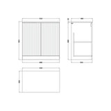 nuie lux Flume 800mm Autumn Oak 2 Door Floor Standing Vanity Unit With Carrara Laminate Worktop