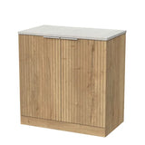 nuie lux Flume 800mm Autumn Oak 2 Door Floor Standing Vanity Unit With Slate Grey Worktop