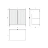 nuie lux Flume 800mm Autumn Oak 2 Door Floor Standing Vanity Unit With White Marble Worktop